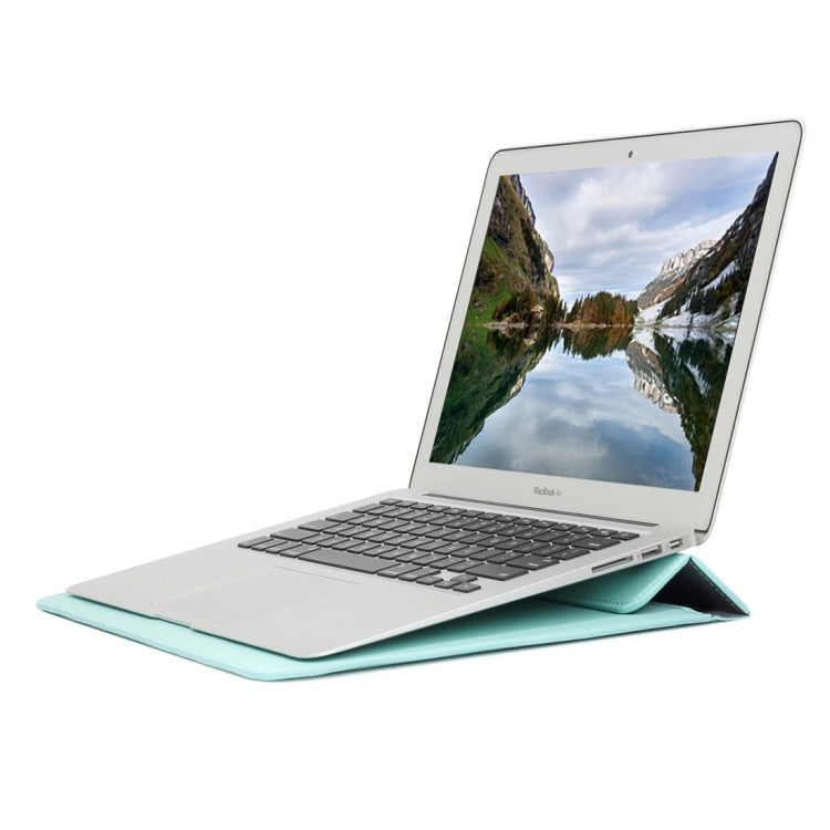 Universal Envelope Style PU Leather Case with Holder for Ultrathin Notebook Tablet PC 15.4 inch, Size: 39x28x1.5cm(Mint Green) - 15 inch by PMC TechLife | Online Shopping South Africa | PMC TechLife | Buy Now Pay Later Mobicred