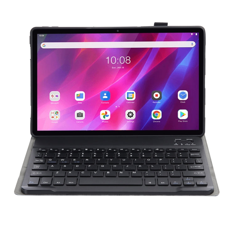 AK10 2 in 1 Detachable Bluetooth Keyboard + Lambskin Texture TPU Protective Leather Tablet Case with Holder for Lenovo Qitian K10 TB-X6C6X(Black) - Lenovo Keyboard by PMC TechLife | Online Shopping South Africa | PMC TechLife