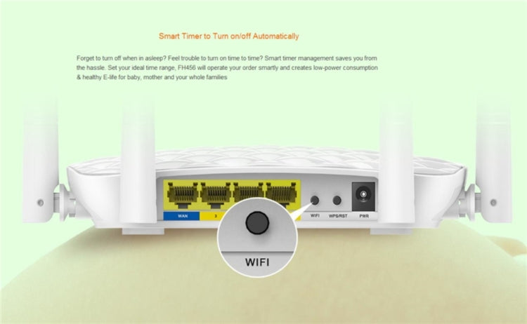 Tenda FH456 Wireless 2.4GHz 300Mbps WiFi Router with 4*5dBi External Antennas(White) - Wireless Routers by Tenda | Online Shopping South Africa | PMC Jewellery | Buy Now Pay Later Mobicred