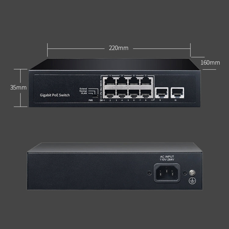 COMFAST CF-SG181P 10 Port Gigabit POE Ethernet Switch 20Gbps Backplane Bandwidth Monitoring - Network Hubs by COMFAST | Online Shopping South Africa | PMC Jewellery | Buy Now Pay Later Mobicred