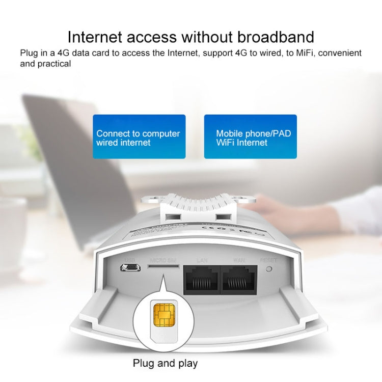 COMFAST CF-E5 300Mbps 4G Outdoor Waterproof Signal Amplifier Wireless Router Repeater WIFI Base Station with 2 Antennas, Asia Pacific Version - free shipping - PMC Jewellery - Order now!