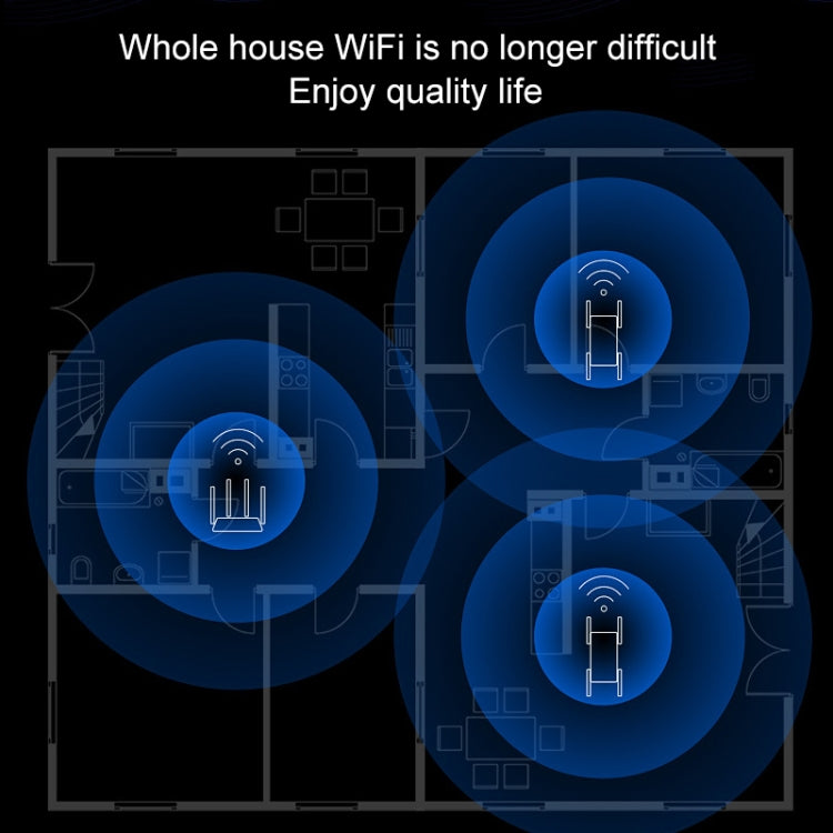 COMFAST CF-AC2100 2100Mbps Wireless WIFI Signal Amplifier Repeater Booster Network Router with 4 Antennas, EU Plug - Broadband Amplifiers by COMFAST | Online Shopping South Africa | PMC Jewellery | Buy Now Pay Later Mobicred