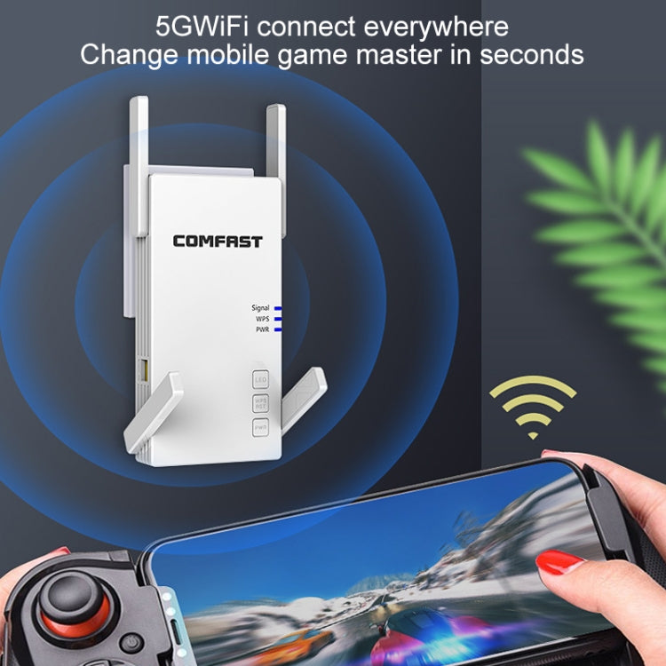 COMFAST CF-AC2100 2100Mbps Wireless WIFI Signal Amplifier Repeater Booster Network Router with 4 Antennas, UK Plug - Broadband Amplifiers by COMFAST | Online Shopping South Africa | PMC Jewellery | Buy Now Pay Later Mobicred