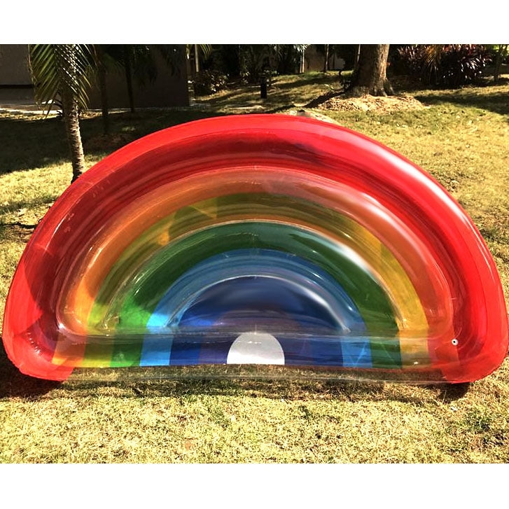 Inflatable Rainbow Shaped Floating Mat Swimming Ring, Inflated Size: 180 x 90cm - Swimming Rings by PMC Jewellery | Online Shopping South Africa | PMC Jewellery