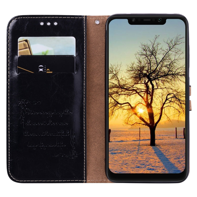 Business Style Oil Wax Texture Horizontal Flip Leather Case for Xiaomi Pocophone F1 , with Holder & Card Slots & Wallet (Black) - Xiaomi Cases by PMC Jewellery | Online Shopping South Africa | PMC Jewellery