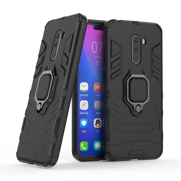 PC + TPU Shockproof Protective Case with Magnetic Ring Holder for Xiaomi Pocophone F1(Black) - Xiaomi Cases by PMC Jewellery | Online Shopping South Africa | PMC Jewellery