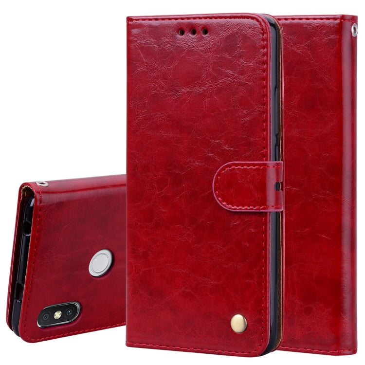 Business Style Oil Wax Texture Horizontal Flip Leather Case for Xiaomi Redmi S2, with Holder & Card Slots & Wallet (Red) - Xiaomi Cases by PMC Jewellery | Online Shopping South Africa | PMC Jewellery