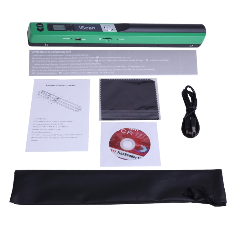 iScan01 Mobile Document Handheld Scanner with LED Display, A4 Contact Image Sensor(Green) - Portable Scanner by PMC Jewellery | Online Shopping South Africa | PMC Jewellery | Buy Now Pay Later Mobicred