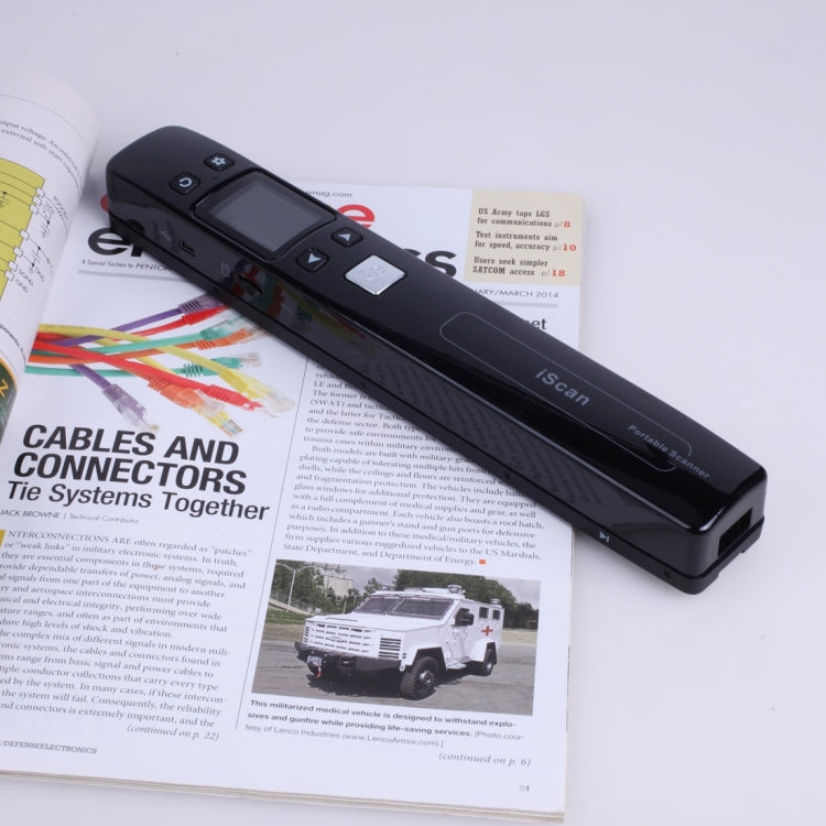 iScan02 Double Roller Mobile Document Portable Handheld Scanner with LED Display,  Support 1050DPI  / 600DPI  / 300DPI  / PDF / JPG / TF(Black) - Portable Scanner by PMC Jewellery | Online Shopping South Africa | PMC Jewellery | Buy Now Pay Later Mobicred