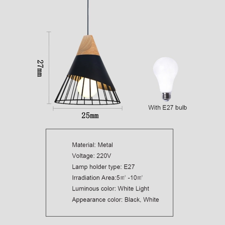 E27 Modern Lighting Iron Solid Wood Pendant Light Hanging Lamp(White) - free shipping - PMc TechLife - Order now!