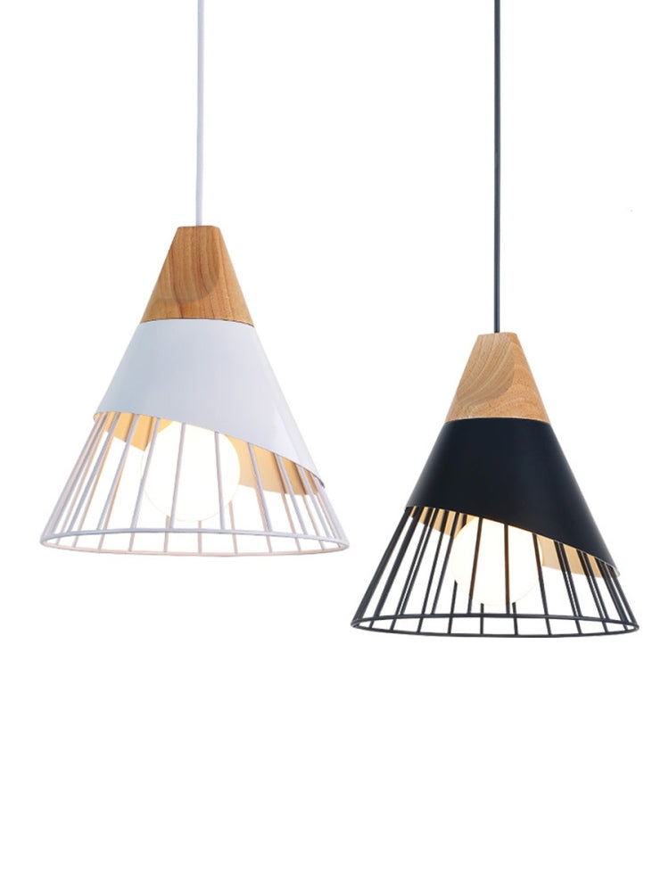 E27 Modern Lighting Iron Solid Wood Pendant Light Hanging Lamp(White) - free shipping - PMc TechLife - Order now!