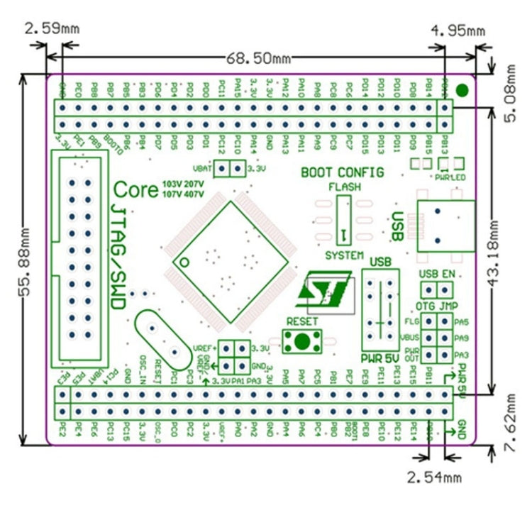 Waveshare  Core103V, STM32F1 Core Board - MCU Tools by Waveshare | Online Shopping South Africa | PMC Jewellery | Buy Now Pay Later Mobicred