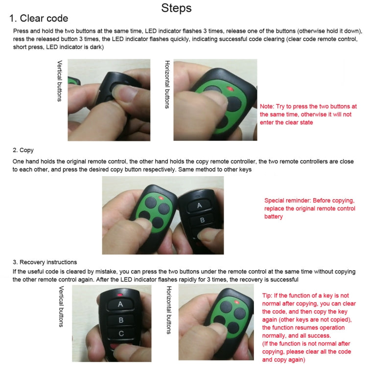 LDTR-WG0229 Universal 433mhz Electric Gate Garage Door Remote Control Key Fob Cloning Cloner - Other Accessories by PMC TechLife | Online Shopping South Africa | PMC TechLife
