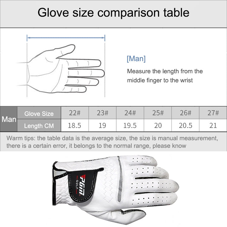 PGM Golf Sheepskin Anti-Slip Single Gloves for Men(Size: 26-Left Hand) - Safety Gloves by PGM | Online Shopping South Africa | PMC TechLife | Buy Now Pay Later Mobicred