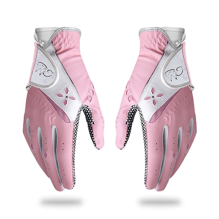 PGM One Pair Golf Non-Slip PU Leather Gloves for Women (Color:Pink Size:21) - free shipping - PMC TechLife - Order now!