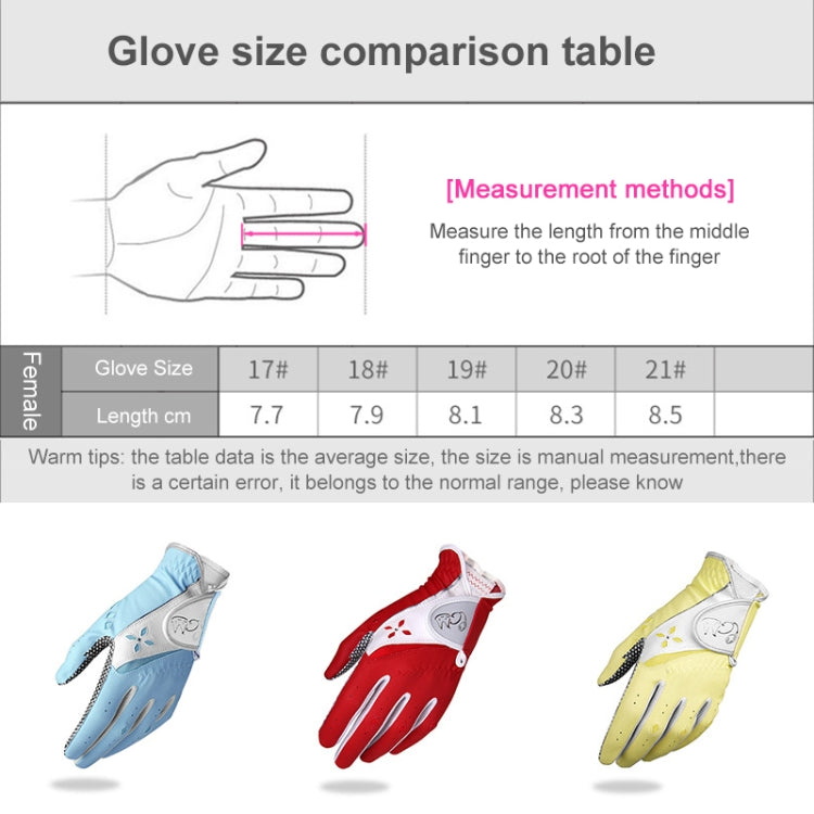 PGM One Pair Golf Non-Slip PU Leather Gloves for Women (Color:Yellow Size:18) - free shipping - PMC TechLife - Order now!