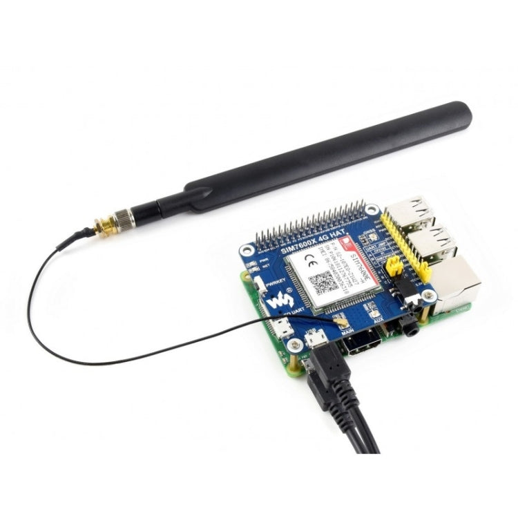 Waveshare 4G / 3G / 2G / GSM / GPRS / GNSS HAT for Raspberry Pi, LTE CAT4, for Southeast Asia, West Asia, Europe, Africa - free shipping - PMC TechLife - Order now!