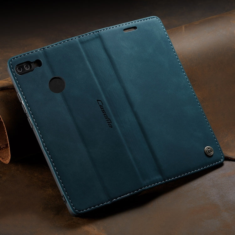 CaseMe Multifunctional Retro Frosted Horizontal Flip Leather Case for Huawei P Smart / Enjoy 7S /  Honor 9 Lite, with Card Slots & Holder & Wallet(Blue) - Honor Cases by CaseMe | Online Shopping South Africa | PMC Jewellery | Buy Now Pay Later Mobicred