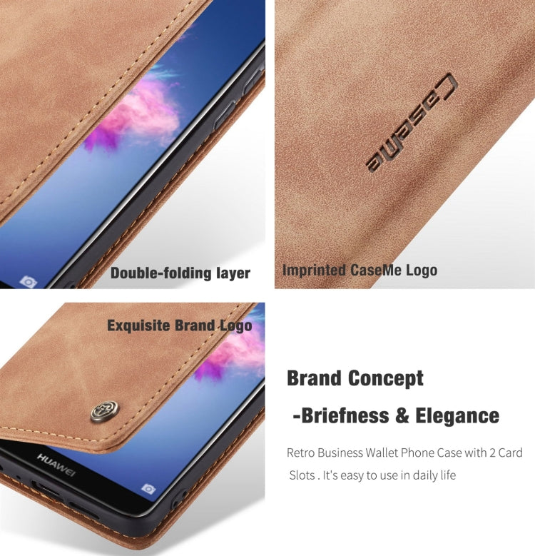 CaseMe Multifunctional Retro Frosted Horizontal Flip Leather Case for Huawei P Smart / Enjoy 7S /  Honor 9 Lite, with Card Slots & Holder & Wallet(Blue) - Honor Cases by CaseMe | Online Shopping South Africa | PMC Jewellery | Buy Now Pay Later Mobicred