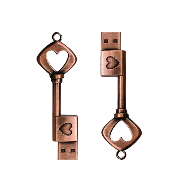 MicroDrive 4GB USB 2.0 Copper Love Key U Disk - USB Flash Drives by MicroDrive | Online Shopping South Africa | PMC Jewellery