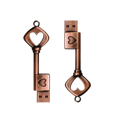 MicroDrive 128GB USB 2.0 Copper Love Key U Disk - USB Flash Drives by MicroDrive | Online Shopping South Africa | PMC Jewellery | Buy Now Pay Later Mobicred