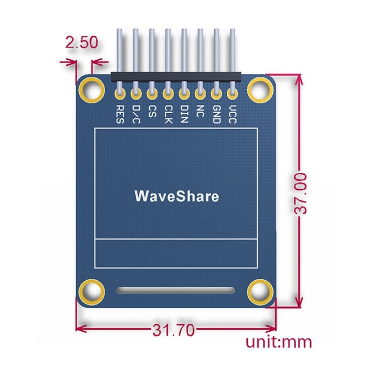 Waveshare 0.95 inch RGB OLED (A), SPI Interface, Curved Horizontal Pinheader - Modules Expansions Accessories by Waveshare | Online Shopping South Africa | PMC Jewellery | Buy Now Pay Later Mobicred