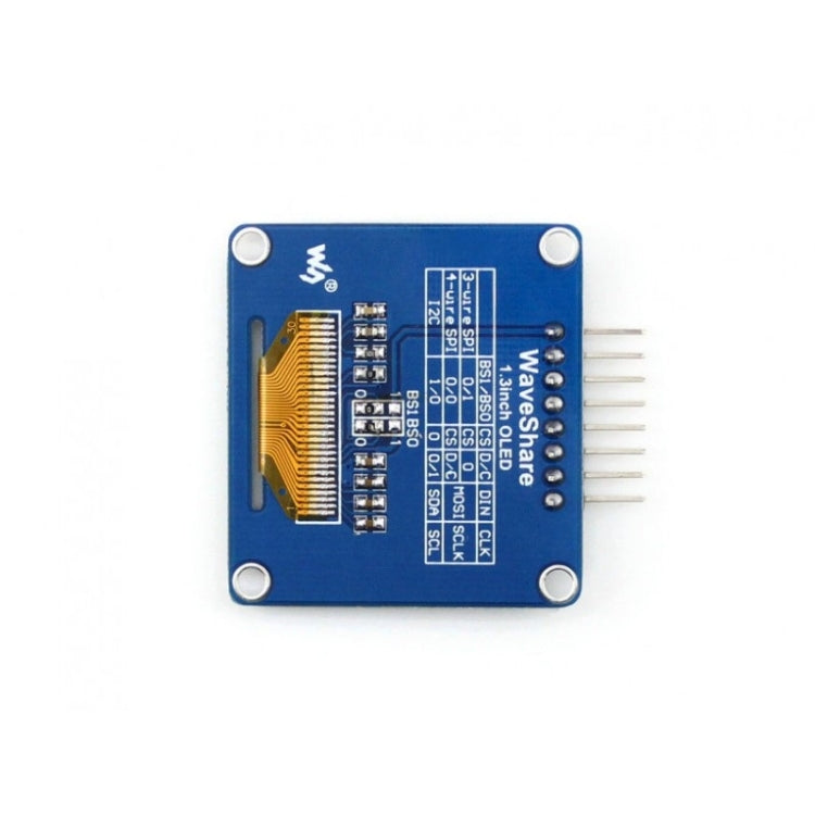 Waveshare 1.3 inch 128*64 OLED(A), SPI/I2C interfaces, Curved Horizontal Pinheader - Modules Expansions Accessories by Waveshare | Online Shopping South Africa | PMC TechLife | Buy Now Pay Later Mobicred