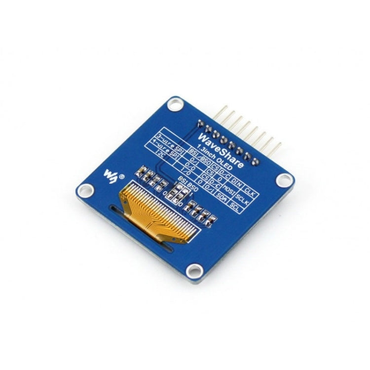 Waveshare 1.3 inch 128*64 OLED(A), SPI/I2C interfaces, Curved Horizontal Pinheader - Modules Expansions Accessories by Waveshare | Online Shopping South Africa | PMC Jewellery | Buy Now Pay Later Mobicred