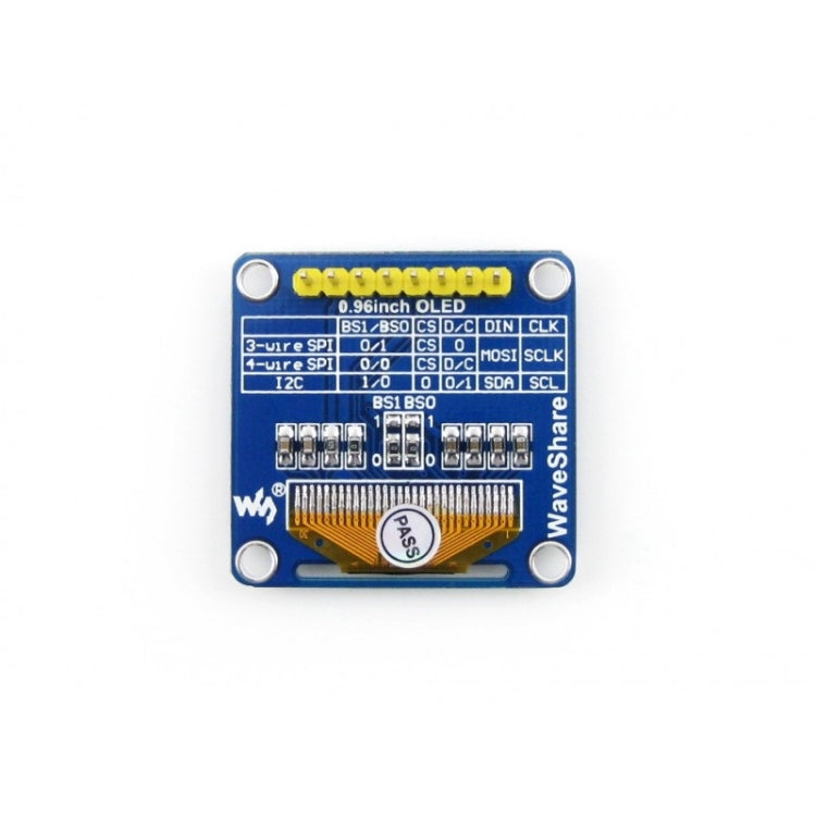 Waveshare 0.96 inch 128*64 OLED (B), SPI/I2C Interfaces, Straight Vertical Pinheader - Modules Expansions Accessories by Waveshare | Online Shopping South Africa | PMC TechLife | Buy Now Pay Later Mobicred