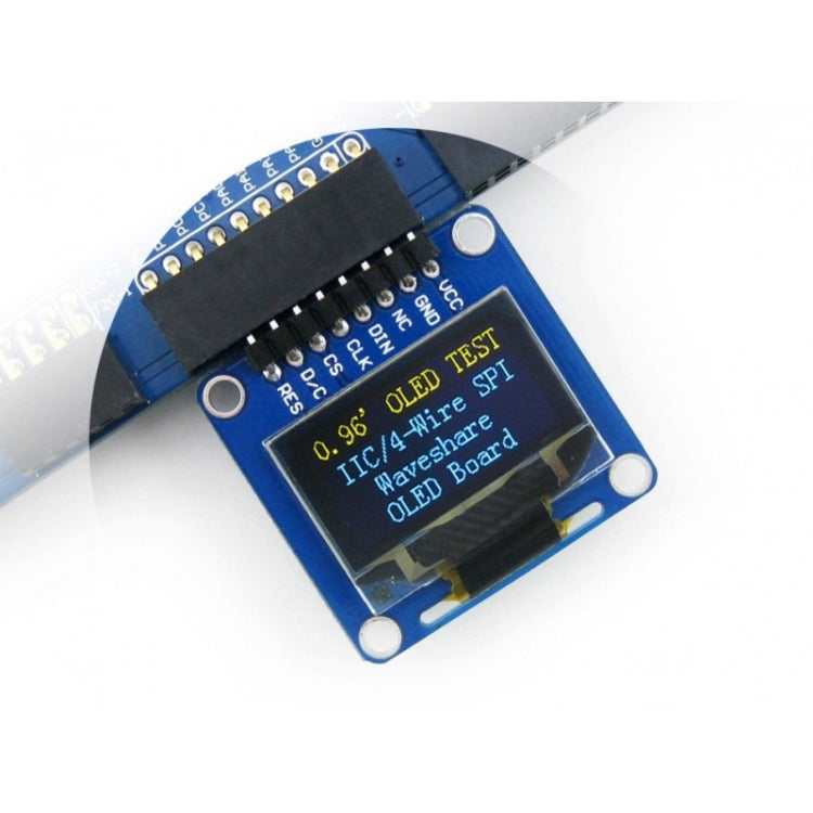 Waveshare 0.96 inch 128*64 OLED (A), SPI/I2C Interfaces, Angled Horizontal Pinheader - Modules Expansions Accessories by Waveshare | Online Shopping South Africa | PMC Jewellery | Buy Now Pay Later Mobicred