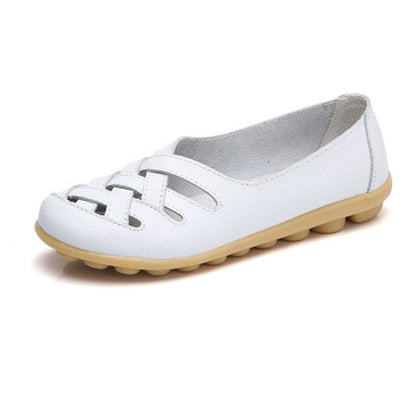 Hollow Woven Casual Nurse Shoes Cover Foot Peas Shoes for Women (Color:White Size:36) - Casual Shoes by PMC Jewellery | Online Shopping South Africa | PMC Jewellery