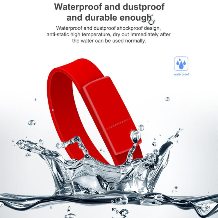 MicroDrive 128GB USB 2.0 Fashion Bracelet Wristband U Disk (Orange) - free shipping - PMC Jewellery - Order now!