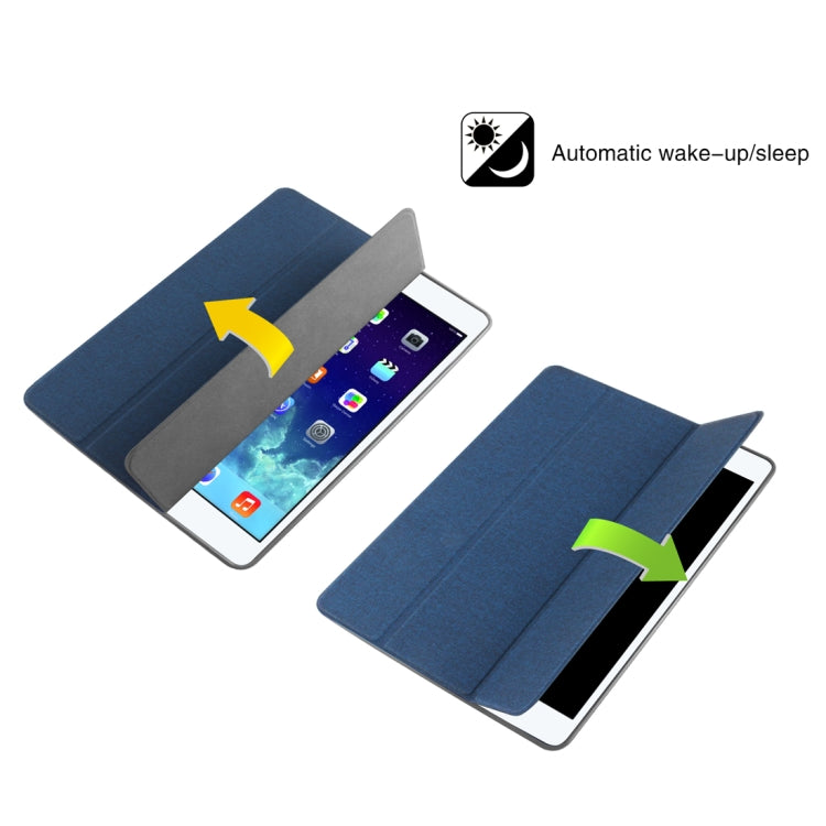 Mutural Exquisite Series Cloth Texture PU+TPU Leather Case for iPad Pro 10.5 inch, with 3-Fold Holder & Pen Slot & Sleep & Wake-up Function(Blue) - free shipping - PMC TechLife - Order now!