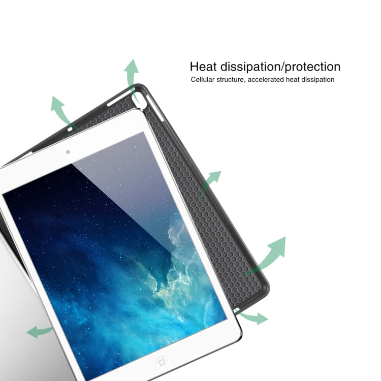 Mutural Exquisite Series Cloth Texture PU+TPU Leather Case for iPad Pro 10.5 inch, with 3-Fold Holder & Pen Slot & Sleep & Wake-up Function(Blue) - free shipping - PMC TechLife - Order now!