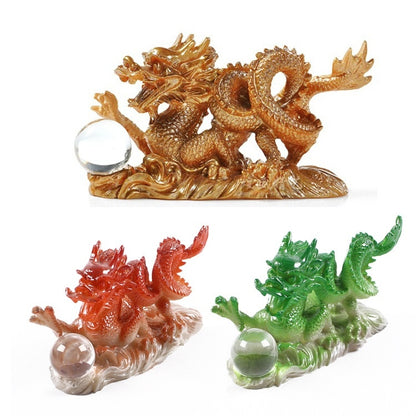 Color Changing Lucky Jade Dragon Shape Resin Kungfu Tea Accessories Tea Pet(Green) - Tea Clips by PMC Jewellery | Online Shopping South Africa | PMC Jewellery