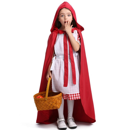 Little Red Riding Hood Parent Child Fairy Tale Drama Performance Costume Little Red Riding Hood Dress Little Maid Two Dress Halloween Costume (Color:Cape+Maid Size:XS) - Clothing by PMC Jewellery | Online Shopping South Africa | PMC Jewellery