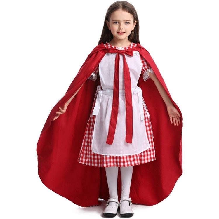 Little Red Riding Hood Parent Child Fairy Tale Drama Performance Costume Little Red Riding Hood Dress Little Maid Two Dress Halloween Costume (Color:Cape+Maid Size:XS) - Clothing by PMC Jewellery | Online Shopping South Africa | PMC Jewellery