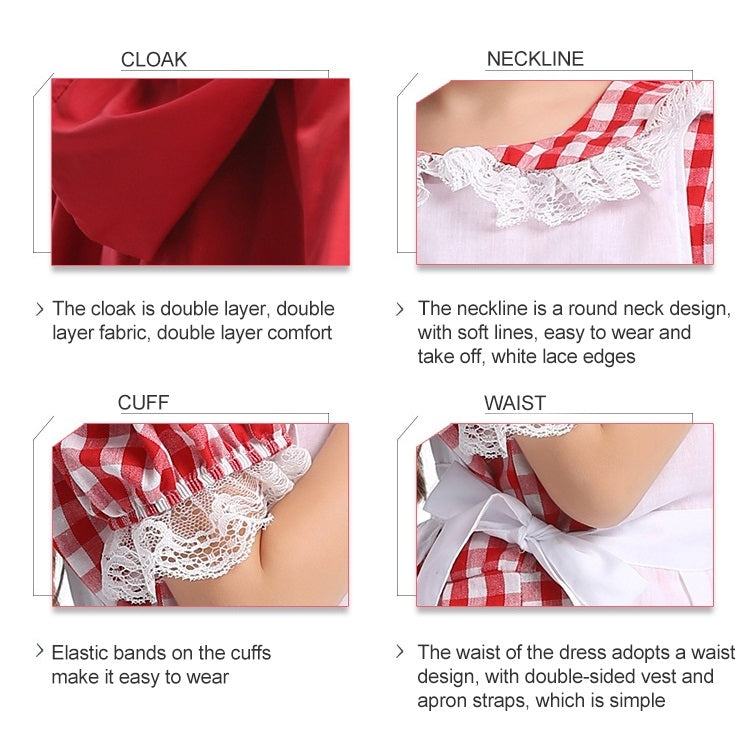 Little Red Riding Hood Parent Child Fairy Tale Drama Performance Costume Little Red Riding Hood Dress Little Maid Two Dress Halloween Costume (Color:Cape+Maid Size:L) - Clothing by PMC TechLife | Online Shopping South Africa | PMC TechLife