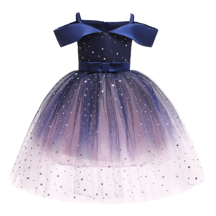 Girls One-shoulder Sequined Tutu Dress (Color:Blue Size:140) - Girl Clothing by PMC Jewellery | Online Shopping South Africa | PMC Jewellery