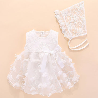 Baby Sleeveless Mesh Dress (Color:White Size:3M) - Baby Clothing by PMC Jewellery | Online Shopping South Africa | PMC Jewellery