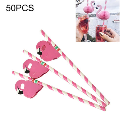 50 PCS 3D Flamingo Jungle Paper Straws Party Decorations Cocktail Straw (Pink) - Drinking Tools by PMC Jewellery | Online Shopping South Africa | PMC Jewellery