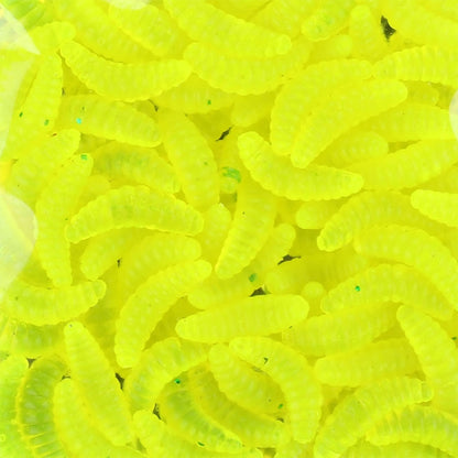 HENGJIA SO106 50 PCS 20mm Simulation Bread Bait Worms Crescent Soft Bait Horseback Fish Worm Bait Fishing Gear (Yellow) - Fishing Lures by HENGJIA | Online Shopping South Africa | PMC Jewellery