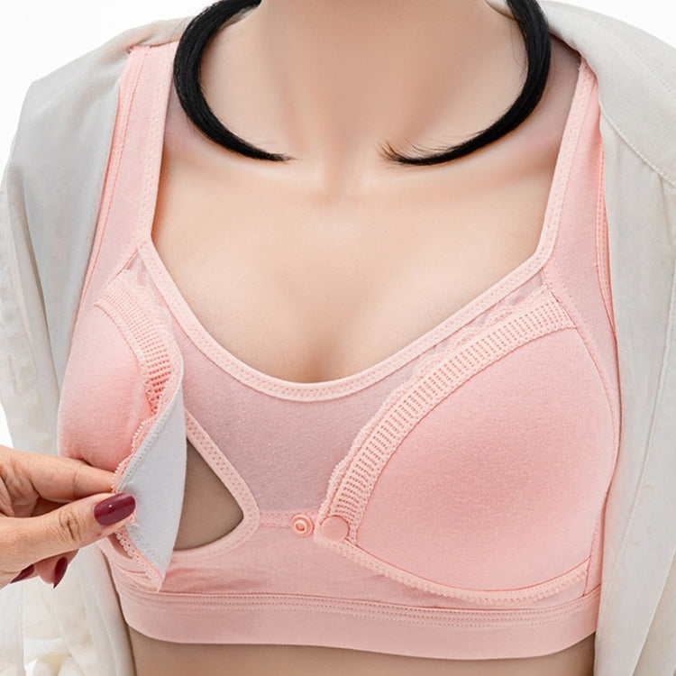 Front Button Cotton Breastfeeding Underwear Breathable Pregnancy Bra without Steel Ring (Color:Shrimp Pink Size:42/95BC) - Ladies Underwear by PMC Jewellery | Online Shopping South Africa | PMC Jewellery