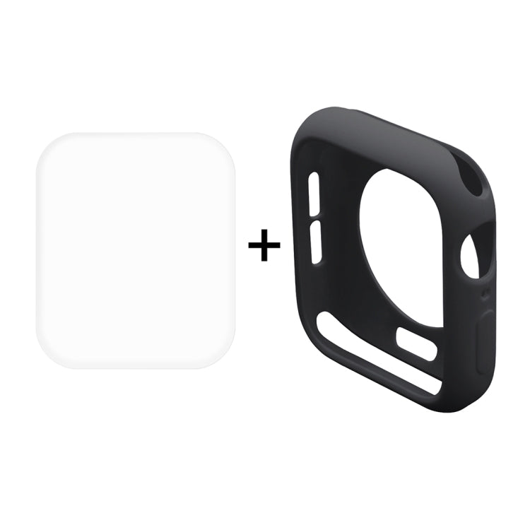 ENKAY Hat-Prince 2 in 1 TPU Semi-clad Protective Shell + 3D Full Screen PET Curved Heat Bending HD Screen Protector for Apple Watch Series 5 & 4 44mm(Black) - Watch Cases by ENKAY | Online Shopping South Africa | PMC TechLife | Buy Now Pay Later Mobicred