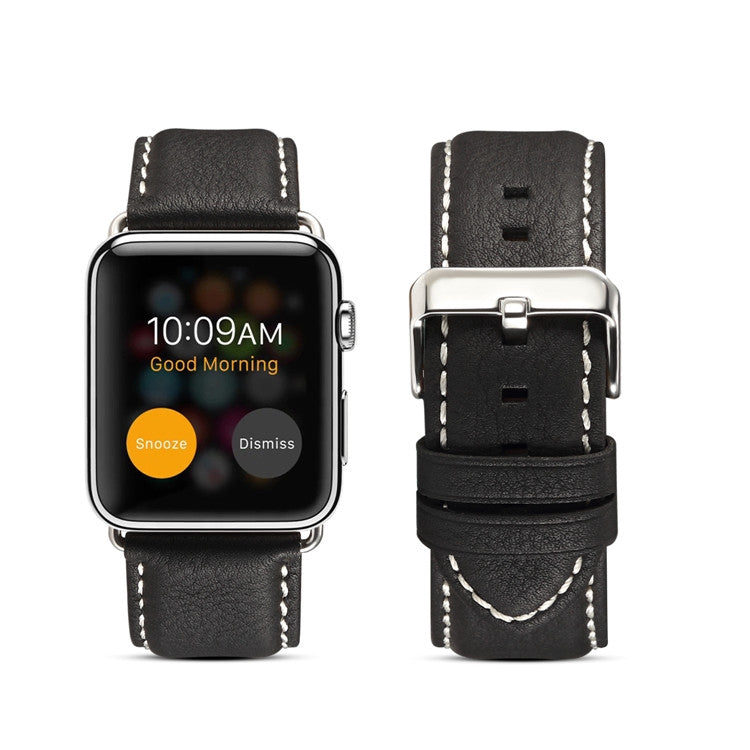 Denior Environmental Luxury Car Watch Leather Watch Band for Apple Watch Series 7 45mm / 6 & SE & 5 & 4 44mm / 3 & 2 & 1 42mm(Black) - free shipping - PMC TechLife - Order now!
