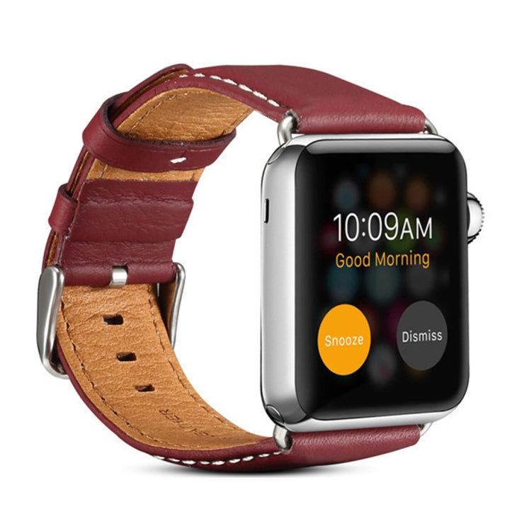 Denior Environmental Luxury Car Watch Leather Watch Band for Apple Watch Series 10 42mm / 9&8&7 41mm / SE 3&SE 2&6&SE&5&4 40mm / 3&2&1 38mm(Dark Red) - free shipping - PMC TechLife - Order now!