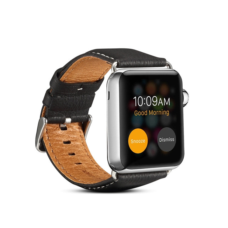 Denior Environmental Luxury Car Watch Leather Watch Band for Apple Watch Series 10 42mm / 9&8&7 41mm / SE 3&SE 2&6&SE&5&4 40mm / 3&2&1 38mm(Black) - free shipping - PMC TechLife - Order now!