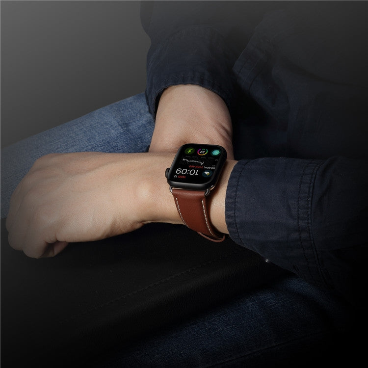Denior Environmental Luxury Car Watch Leather Watch Band for Apple Watch Series 7 41mm / 6 & SE & 5 & 4 40mm / 3 & 2 & 1 38mm(Brown) - free shipping - PMC TechLife - Order now!