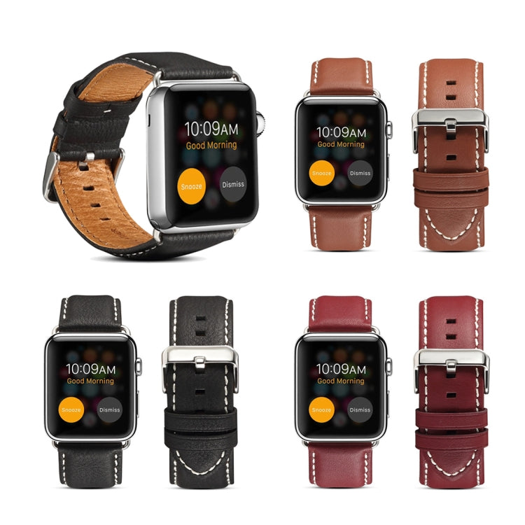 Denior Environmental Luxury Car Watch Leather Watch Band for Apple Watch Series 10 42mm / 9&8&7 41mm / SE 3&SE 2&6&SE&5&4 40mm / 3&2&1 38mm(Black) - free shipping - PMC TechLife - Order now!