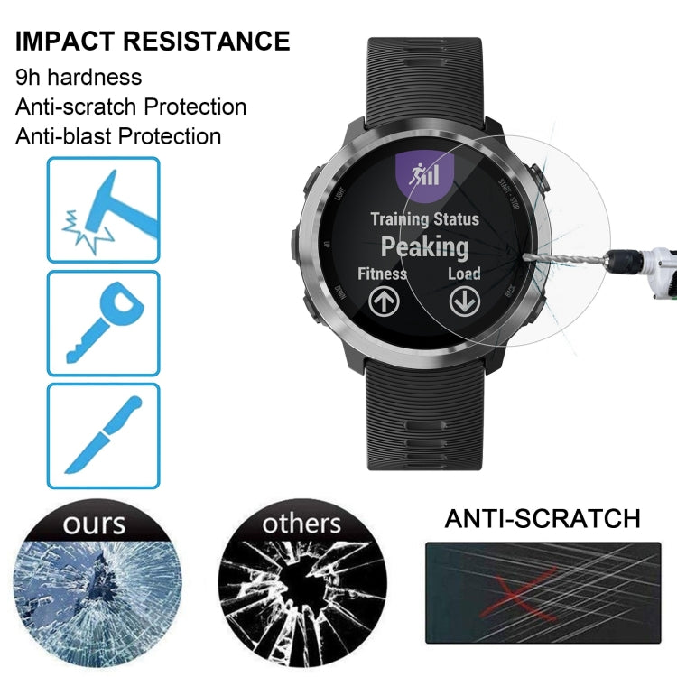 2 PCS ENKAY Hat-Prince for  Garmin Forerunner 645 0.2mm 9H Surface Hardness 2.15D Curved Edge Tempered Glass Screen Protector - Screen Protector by ENKAY | Online Shopping South Africa | PMC TechLife | Buy Now Pay Later Mobicred